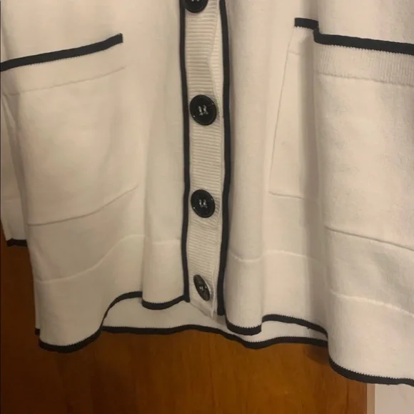 Karl Lagerfeld Ivory Cardigan with Ebony Accents(in spare room) - Picture 8 of 11